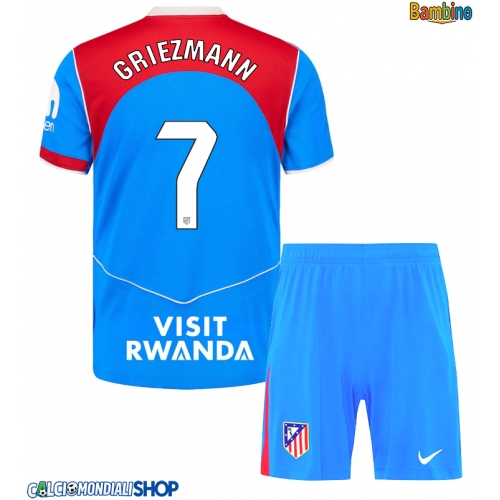 Maglie da calcio Atletico Madrid Antoine Griezmann #7 Terza Maglia Bambino 2025-26 Manica Corta + Pantaloni corti)